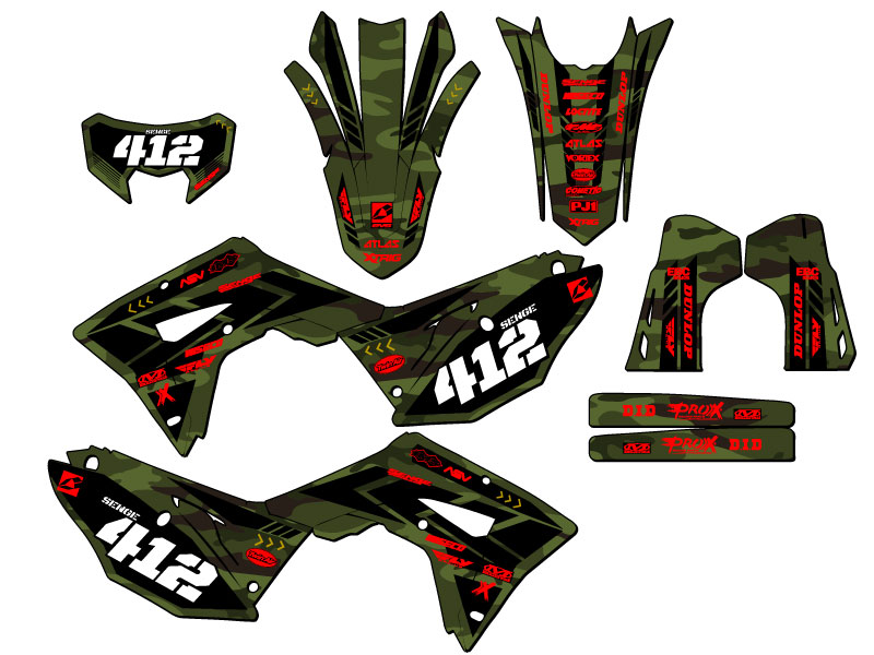 2021-2024 CRF 450 RL APACHE Green Senge Graphics Kit compatible con Honda - Imagen 8 de 10