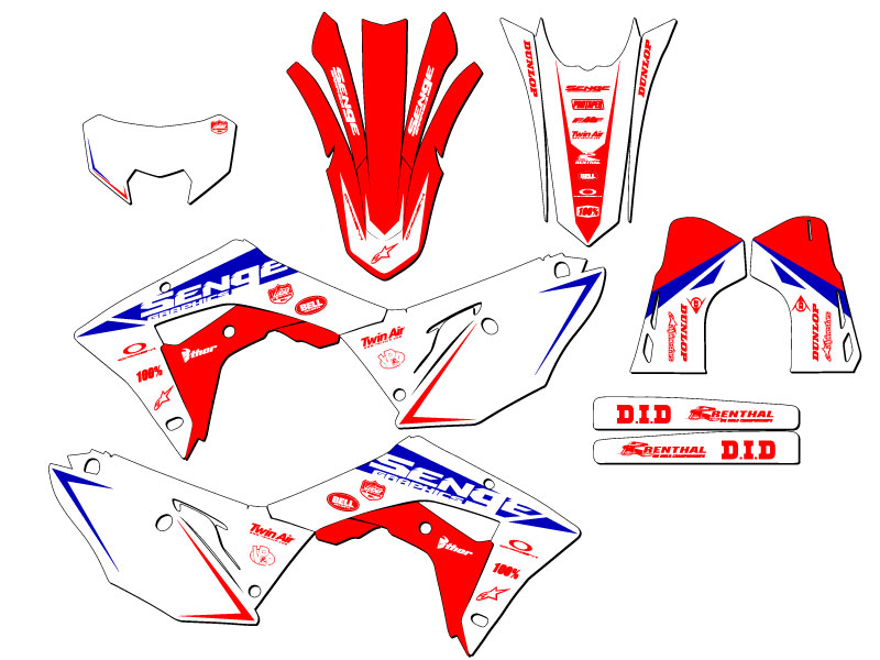 2021-2024 CRF 450 RL BINARIO Red Senge kit de gráficos compatible con Honda - Imagen 5 de 10