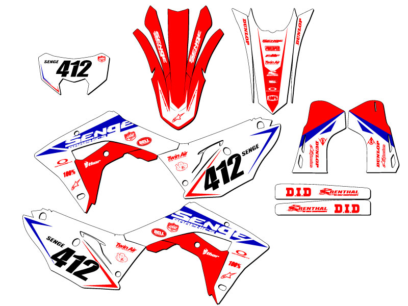 2021-2024 CRF 450 RL BINARIO Red Senge kit de gráficos compatible con Honda - Imagen 8 de 10