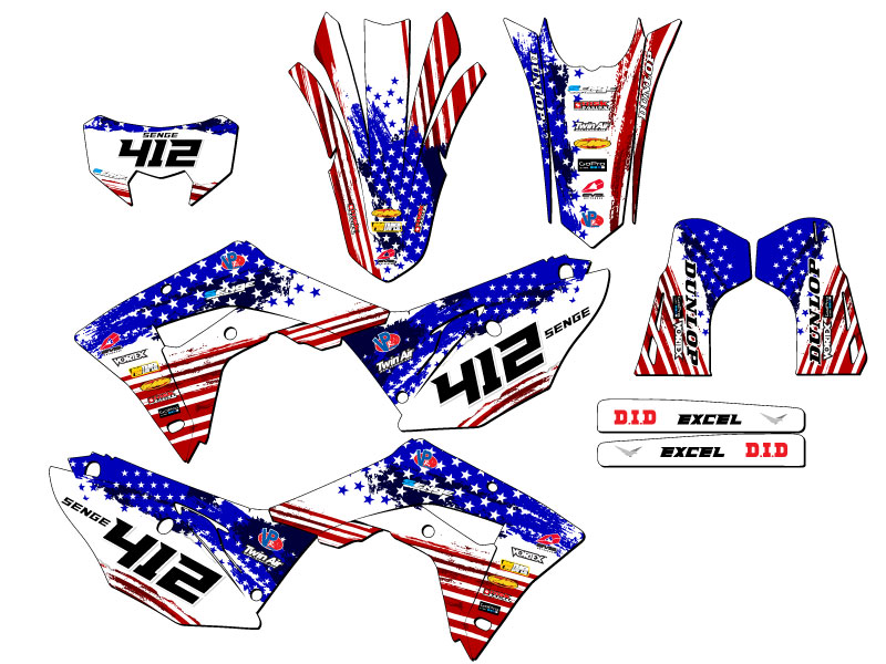 Kit de gráficos Senge 2021-2024 CRF 450 RL MERICA EE. UU. compatible con Honda - Imagen 8 de 10