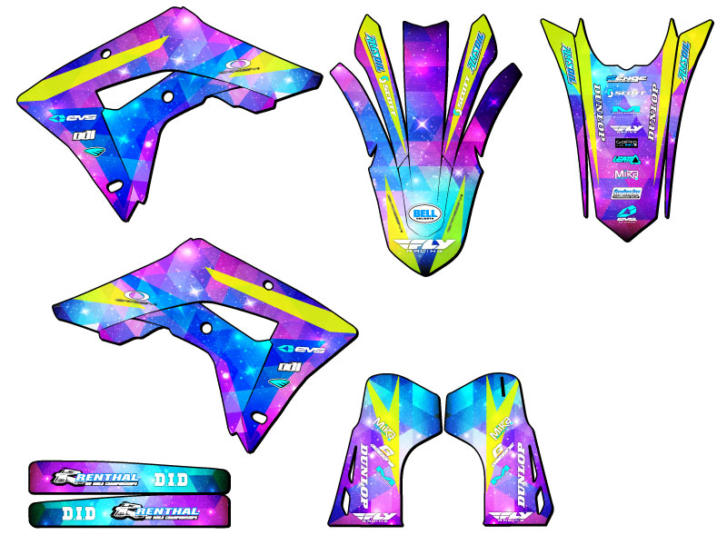 2021-2024 CRF 450 RL SPACE KADET Galaxy Senge Graphics Kit Compatible with Honda - Picture 2 of 10