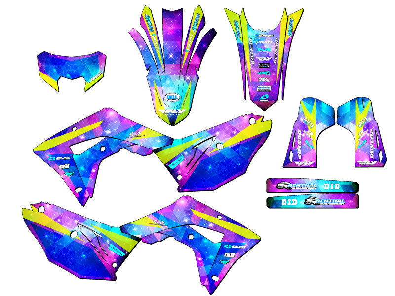 2021-2024 CRF 450 RL SPACE KADET Galaxy Senge Graphics Kit Compatible with Honda - Picture 5 of 10