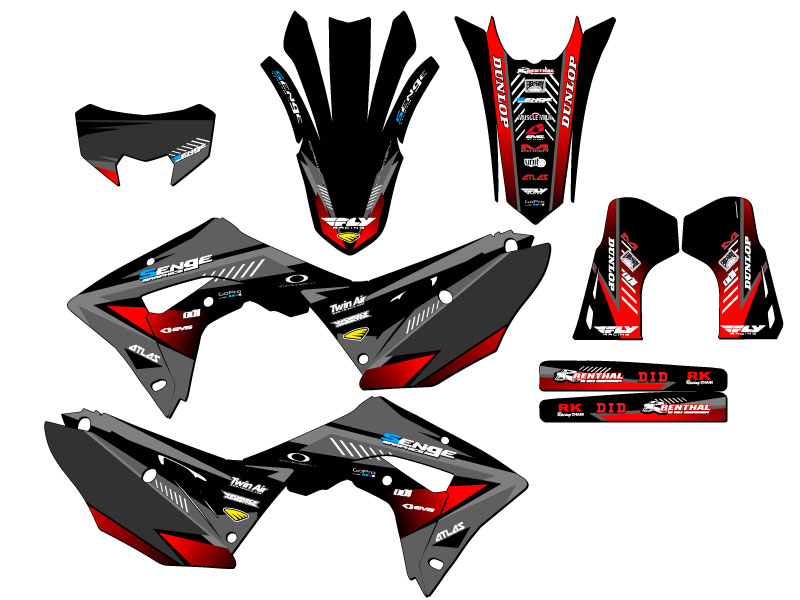 Kit de gráficos CRF 450 RL SURGE 2021-2024 negro Senge compatible con Honda - Imagen 5 de 10
