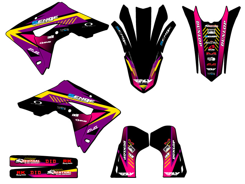 2021-2024 CRF 450 RL SURGE Purple Senge Graphics Kit Compatible with Honda - Picture 2 of 10