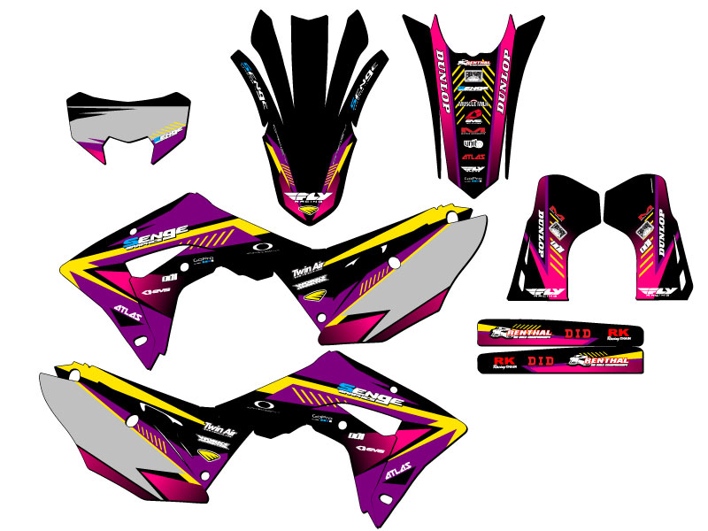 2021-2024 CRF 450 RL SURGE Purple Senge Graphics Kit Compatible with Honda - Picture 5 of 10