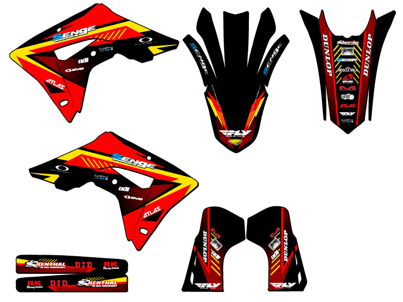 2021-2024 CRF 450 RL SURGE Red Senge Graphics Kit Compatible with Honda - Picture 2 of 10