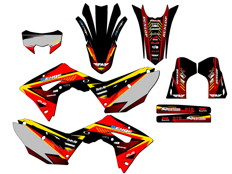 2021-2024 CRF 450 RL SURGE Red Senge Graphics Kit Compatible with Honda - Picture 5 of 10
