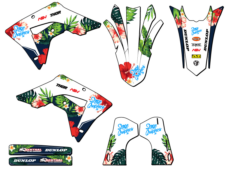 2021-2024 CRF 450 RL TROPIC White Senge Graphics Kit Compatible with Honda - Picture 2 of 10