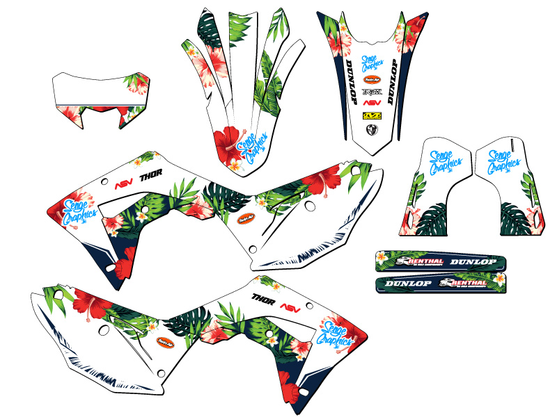 2021-2024 CRF 450 RL TROPIC White Senge Graphics Kit Compatible with Honda - Picture 5 of 10