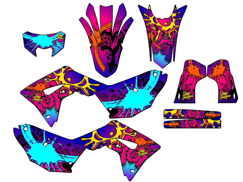 2021-2024 CRF 450 RL ZANY Pink Senge Graphics Kit compatible con Honda - Imagen 5 de 10