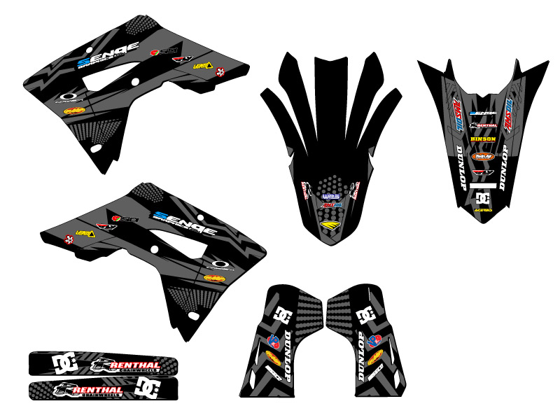 2019-2024 CRF 450 X MAYHEM Black Senge Graphics Kit Compatible with Honda - Picture 2 of 10