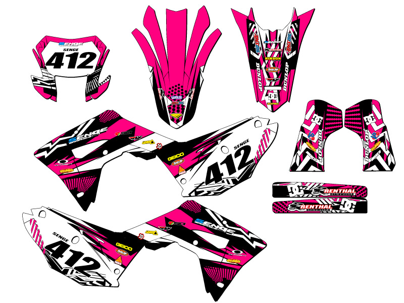 2019-2024 CRF 450 X MAYHEM Pink Senge Graphics Kit Compatible with Honda - Picture 8 of 10