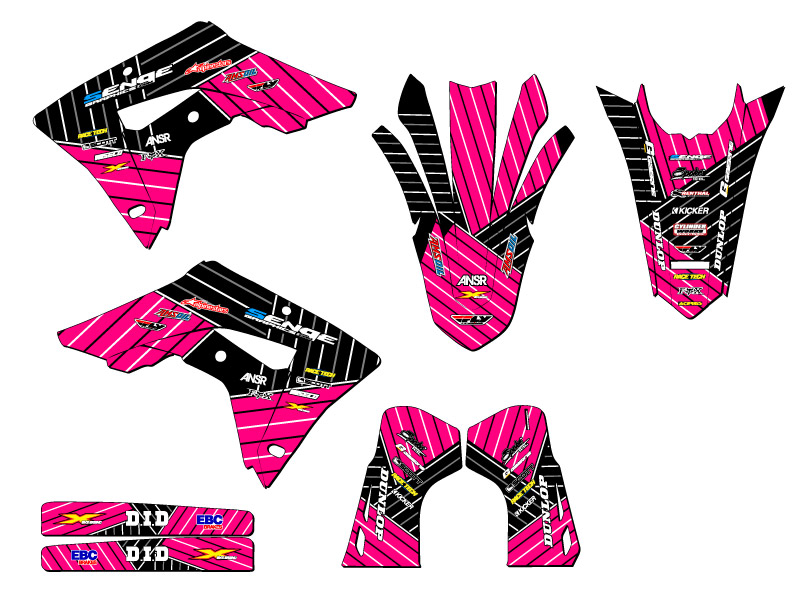 2019-2024 CRF 450 X RACE SERIES Pink Senge Graphics Kit Compatible with Honda - Picture 2 of 10