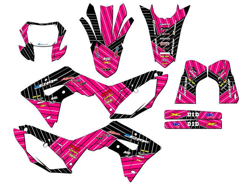 2019-2024 CRF 450 X RACE SERIES Pink Senge Graphics Kit Compatible with Honda - Picture 5 of 10