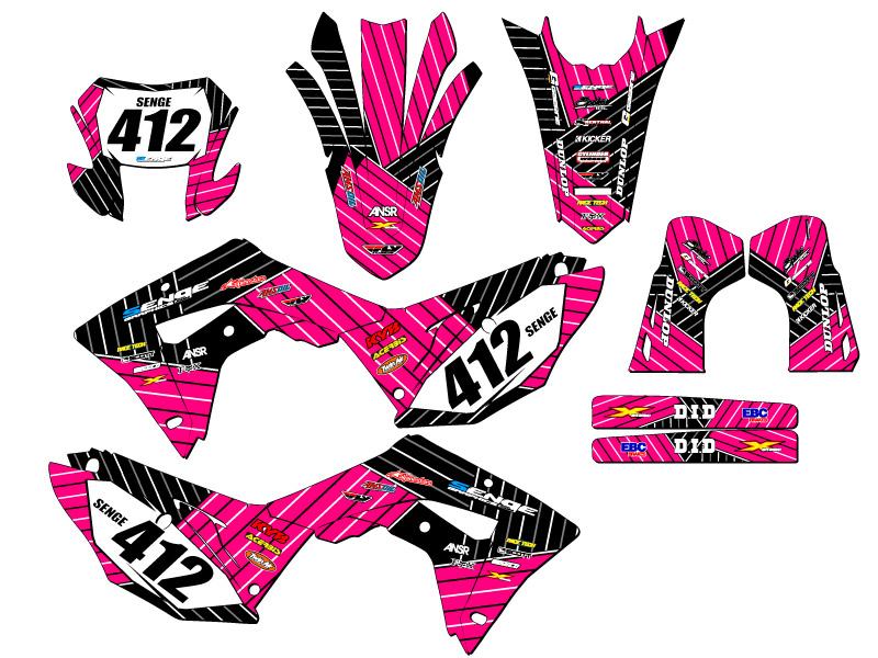 2019-2024 CRF 450 X RACE SERIES Pink Senge Graphics Kit Compatible with Honda - Picture 8 of 10