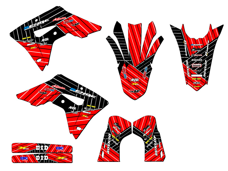 2019-2024 CRF 450 X RACE SERIES Red Senge Graphics Kit Compatible with Honda - Picture 2 of 10
