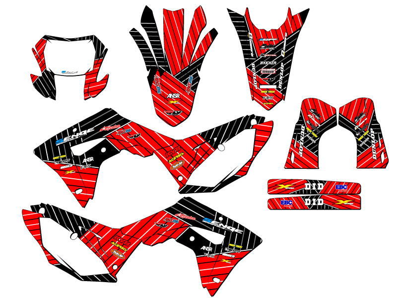 2019-2024 CRF 450 X RACE SERIES Red Senge Graphics Kit Compatible with Honda - Picture 5 of 10