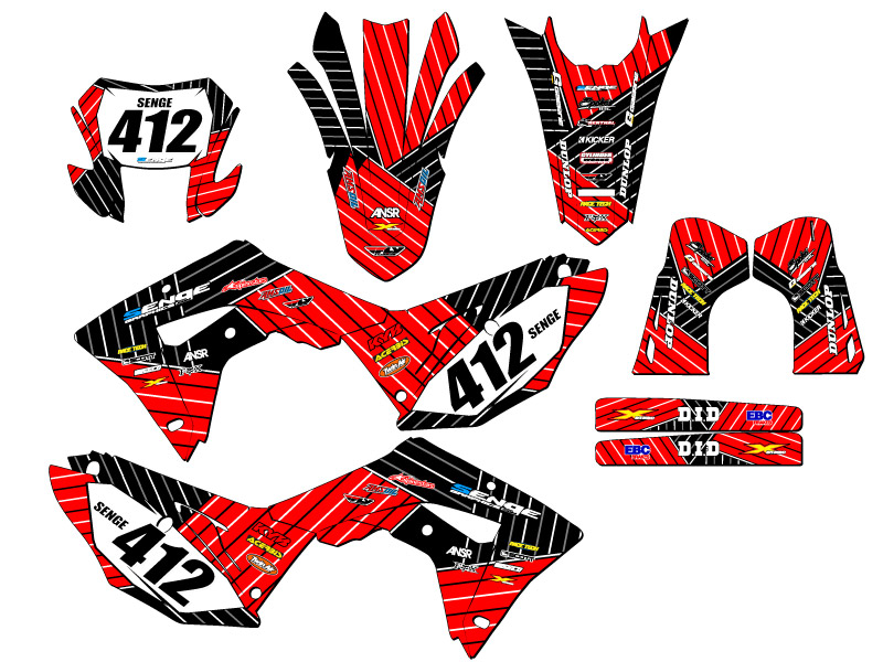 2019-2024 CRF 450 X RACE SERIES Red Senge Graphics Kit Compatible with Honda - Picture 8 of 10