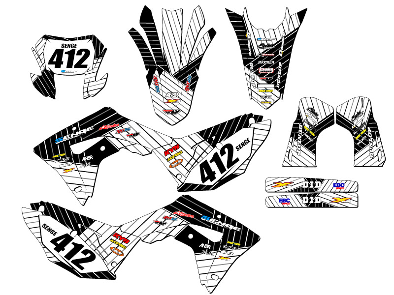 2019-2024 CRF 450 X RACE SERIES White Senge Graphics Kit Compatible with Honda - Picture 8 of 10