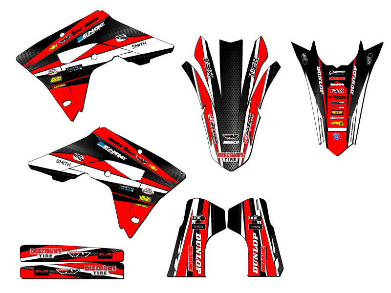 2019-2024 CRF 450 X VIGOR Red Senge Graphics Kit Compatible with Honda - Picture 2 of 10