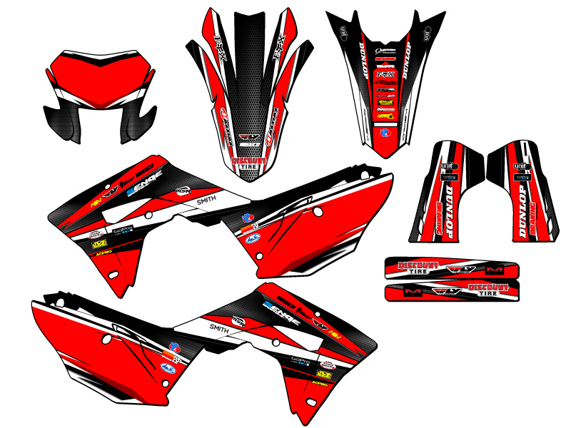 2019-2024 CRF 450 X VIGOR Red Senge Graphics Kit Compatible with Honda - Picture 5 of 10