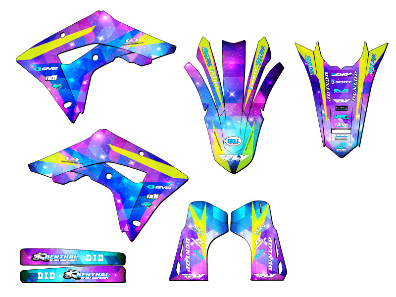 2019-2024 CRF 450 X SPACE KADET Galaxy Senge Graphics Kit Compatible with Honda - Picture 2 of 10