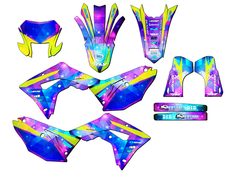 2019-2024 CRF 450 X SPACE KADET Galaxy Senge Graphics Kit Compatible with Honda - Picture 5 of 10