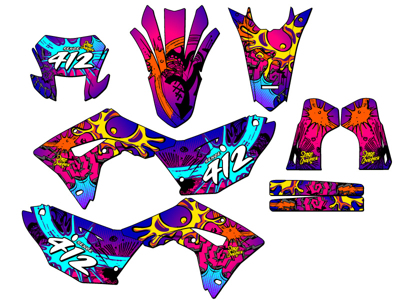 2019-2024 CRF 450 X ZANY Pink Senge Graphics Kit Compatible with Honda - Picture 8 of 10