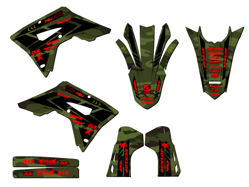 2019-2024 CRF 450 X APACHE Green Senge Graphics Kit Compatible with Honda - Picture 2 of 10
