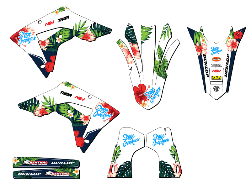 2019-2024 CRF 450 X TROPIC White Senge Graphics Kit Compatible with Honda - Picture 2 of 10