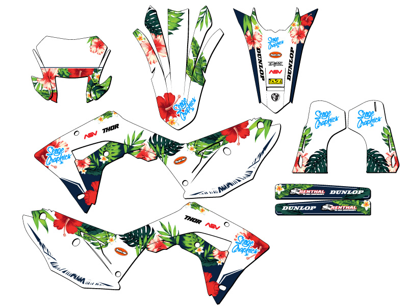 2019-2024 CRF 450 X TROPIC White Senge Graphics Kit Compatible with Honda - Picture 5 of 10