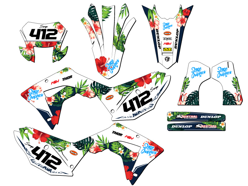 2019-2024 CRF 450 X TROPIC White Senge Graphics Kit Compatible with Honda - Picture 8 of 10