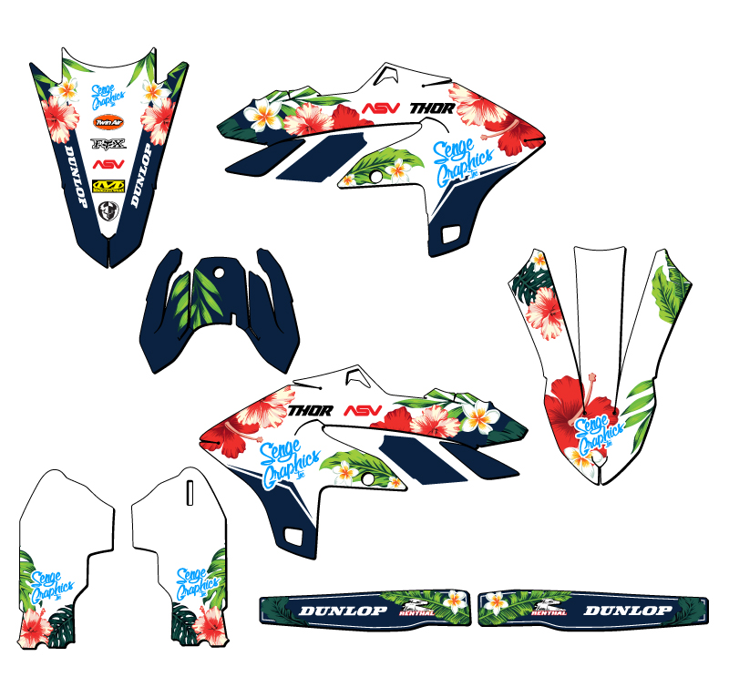 2024-2025 YZ 450 FX TROPIC White Senge Graphics Kit Compatible with Yamaha - Picture 2 of 10