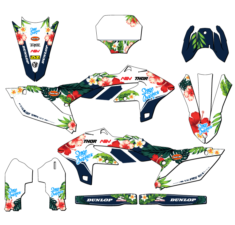 2024-2025 YZ 450 FX TROPIC White Senge Graphics Kit Compatible with Yamaha - Picture 5 of 10