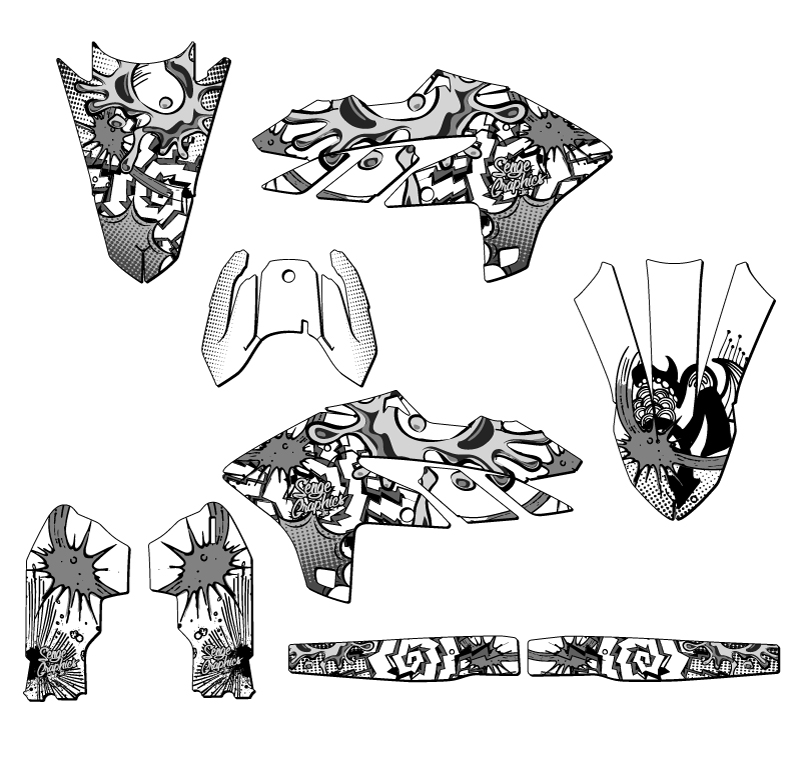 2024-2025 YZ 250 F 4-STROKE ZANY White Senge Graphics Kit Compatible with Yamaha - Picture 2 of 10