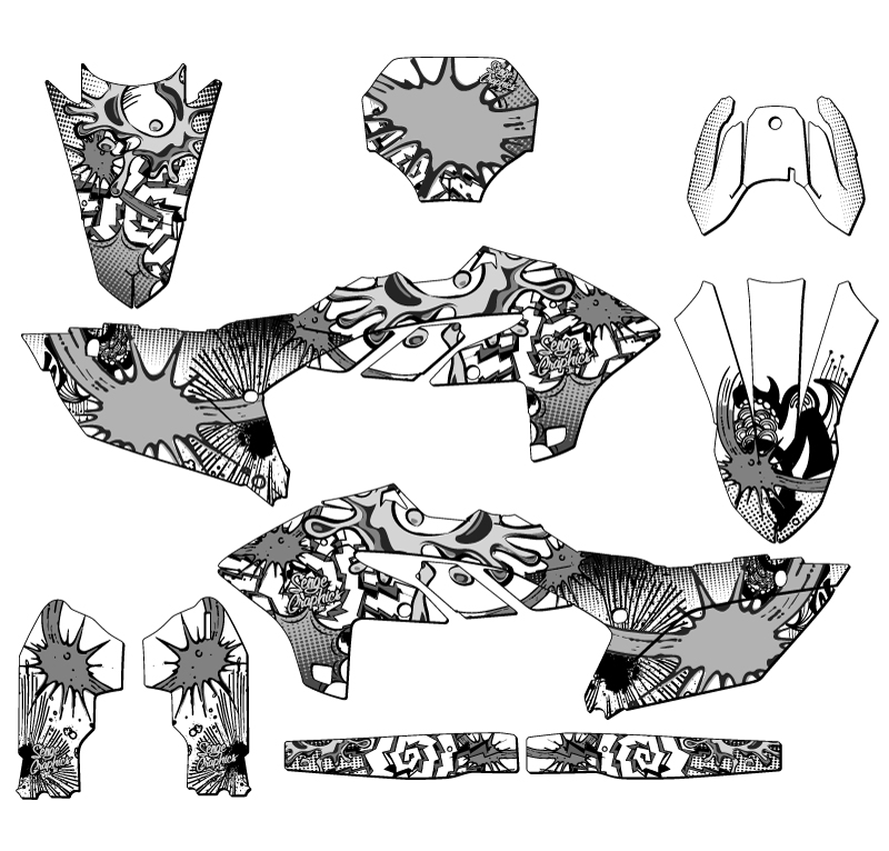 2024-2025 YZ 250 F 4-STROKE ZANY White Senge Graphics Kit Compatible with Yamaha - Picture 5 of 10