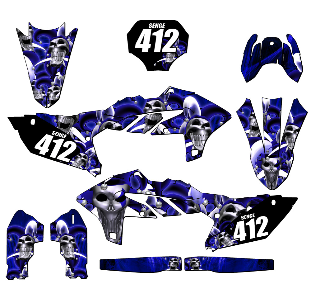 Kit de gráficos 2024-2025 YZ 250 F 4 TIEMPOS JESTER Blue Senge compatible con - Imagen 8 de 10