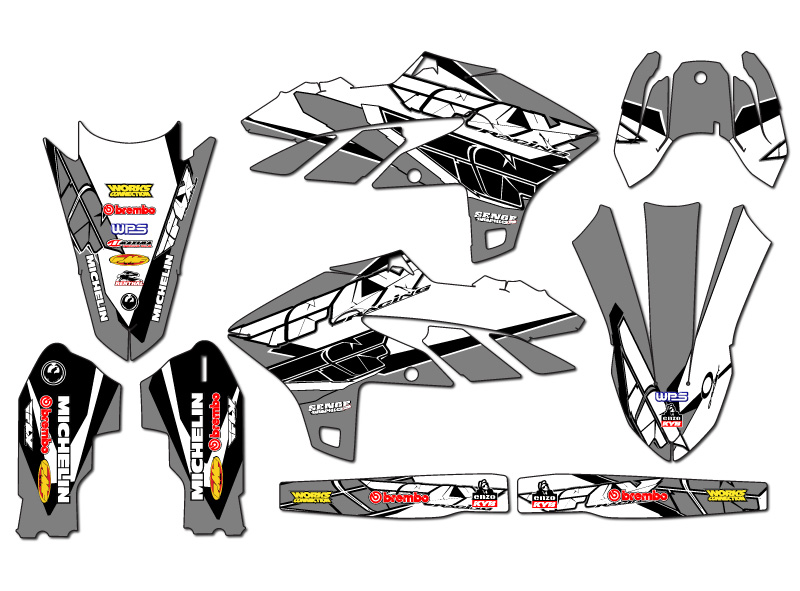 2024-2025 YZ 250 F 4-STROKE 13 FLY Grey Senge Graphics Kit Compatible with - Picture 2 of 4