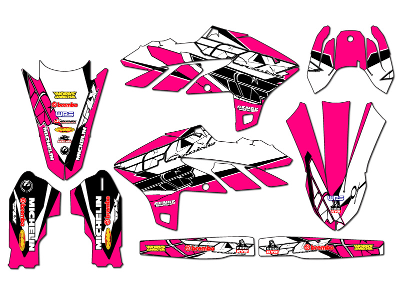 2024-2025 YZ 250 F 4 TIEMPOS 13 FLY Rosa Senge Kit Gráficos Compatible con - Imagen 2 de 10