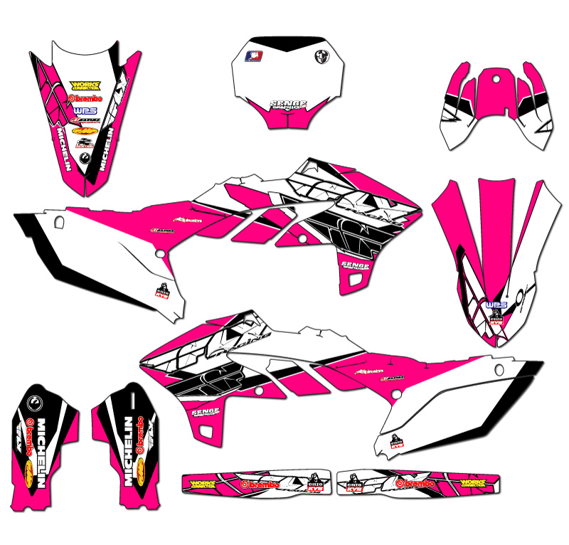 2024-2025 YZ 250 F 4 TIEMPOS 13 FLY Rosa Senge Kit Gráficos Compatible con - Imagen 5 de 10