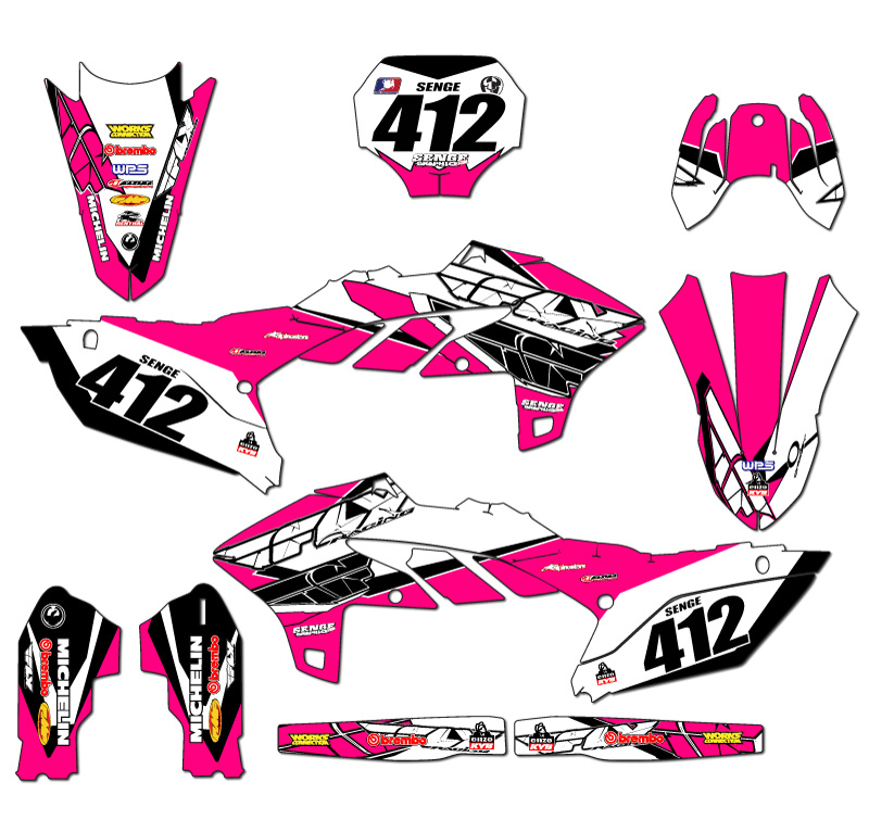2024-2025 YZ 250 F 4 TIEMPOS 13 FLY Rosa Senge Kit Gráficos Compatible con - Imagen 8 de 10