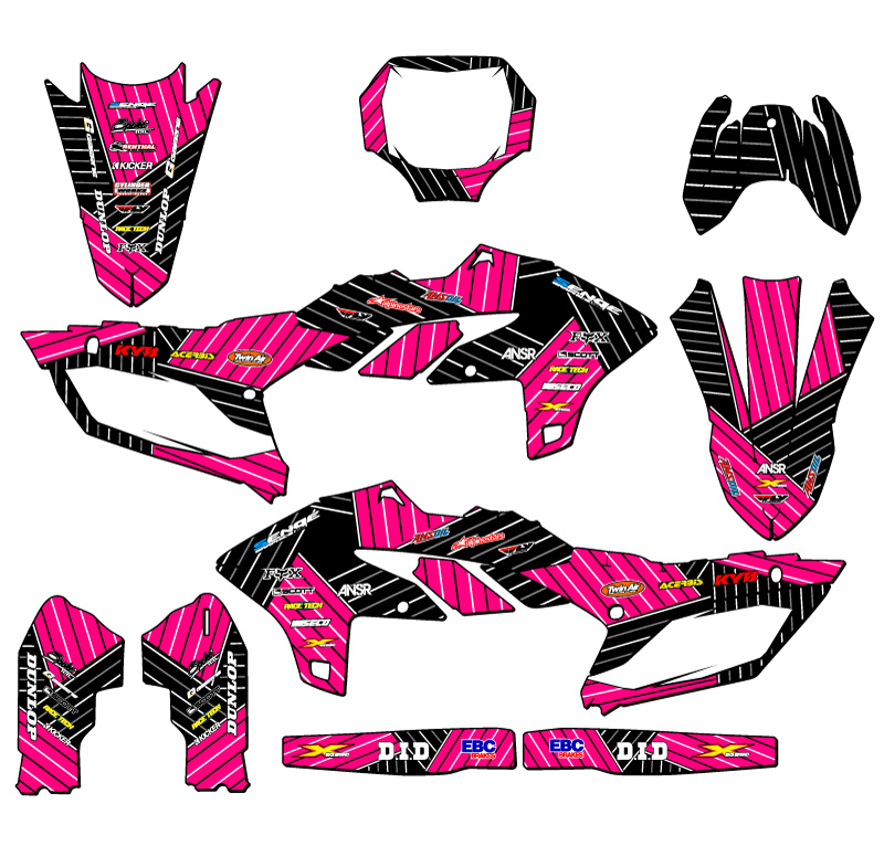 2024-2025 YZ 250 F 4 TIEMPOS RACE SERIES Kit Gráficos Rosa Senge Compatible con - Imagen 5 de 10