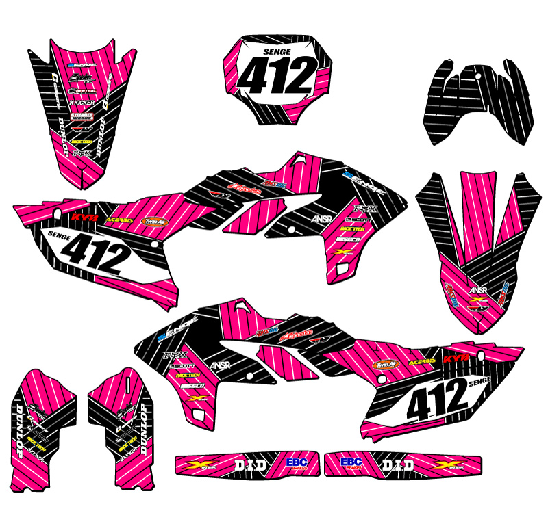 2024-2025 YZ 250 F 4 TIEMPOS RACE SERIES Kit Gráficos Rosa Senge Compatible con - Imagen 8 de 10
