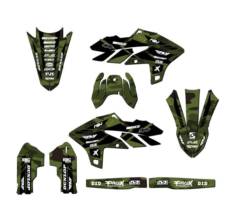 2024-2025 YZ 250 F 4 TIEMPOS APACHE Green Senge Kit de gráficos compatible con - Imagen 2 de 4