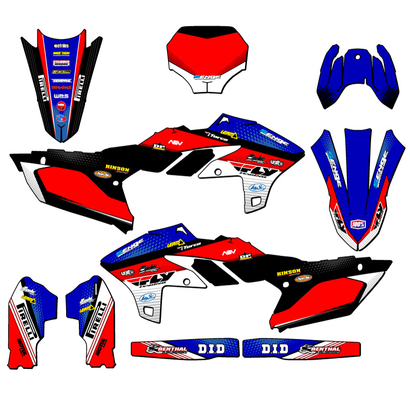 Kit de gráficos 2024-2025 YZ 250 F 4 TIEMPOS REBOTE azul Senge compatible con - Imagen 5 de 10