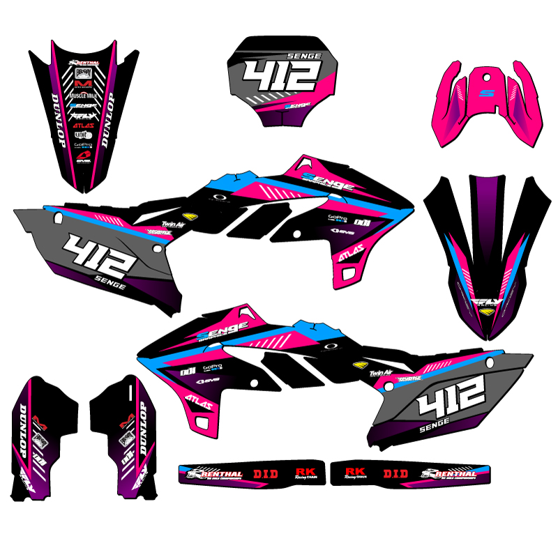 Kit de gráficos 2024-2025 YZ 250 F 4 TIEMPOS SURGE rosa Senge compatible con Yamaha - Imagen 8 de 10