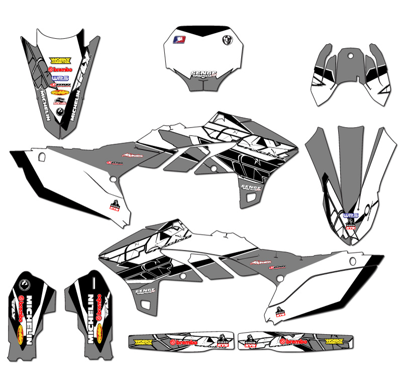 2024-2025 YZ 450 FX 13 FLY Grey Senge Graphics Kit Compatible with Yamaha - Picture 5 of 10