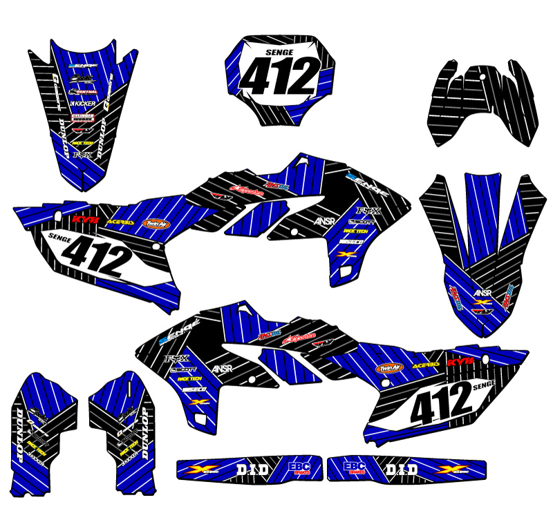 2024-2025 YZ 450 FX RACE SERIES Blue Senge Graphics Kit Compatible with Yamaha - Picture 8 of 10
