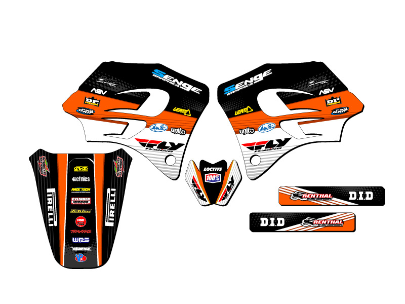 1998-2001 SX 65 RICOCHET Orange Senge kit de gráficos compatible con KTM - Imagen 2 de 10