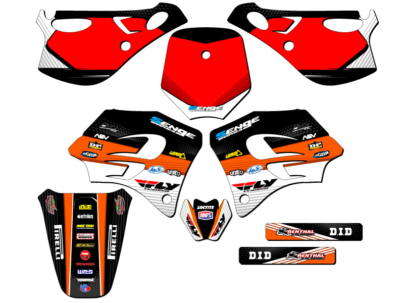 1998-2001 SX 65 RICOCHET Orange Senge kit de gráficos compatible con KTM - Imagen 5 de 10